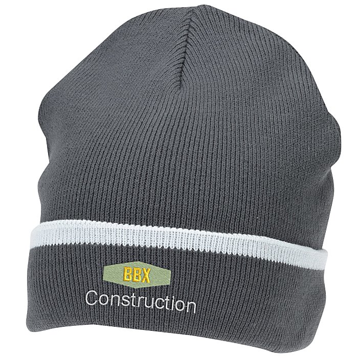 Custom Edge Stripe Knit Beanie