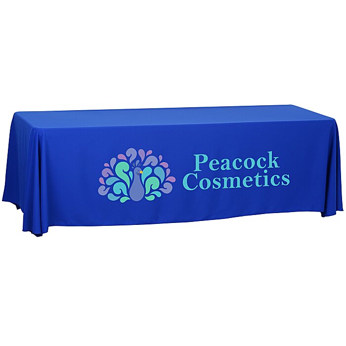 Custom Serged Open-Back Polyester Table Throw - 8 feet